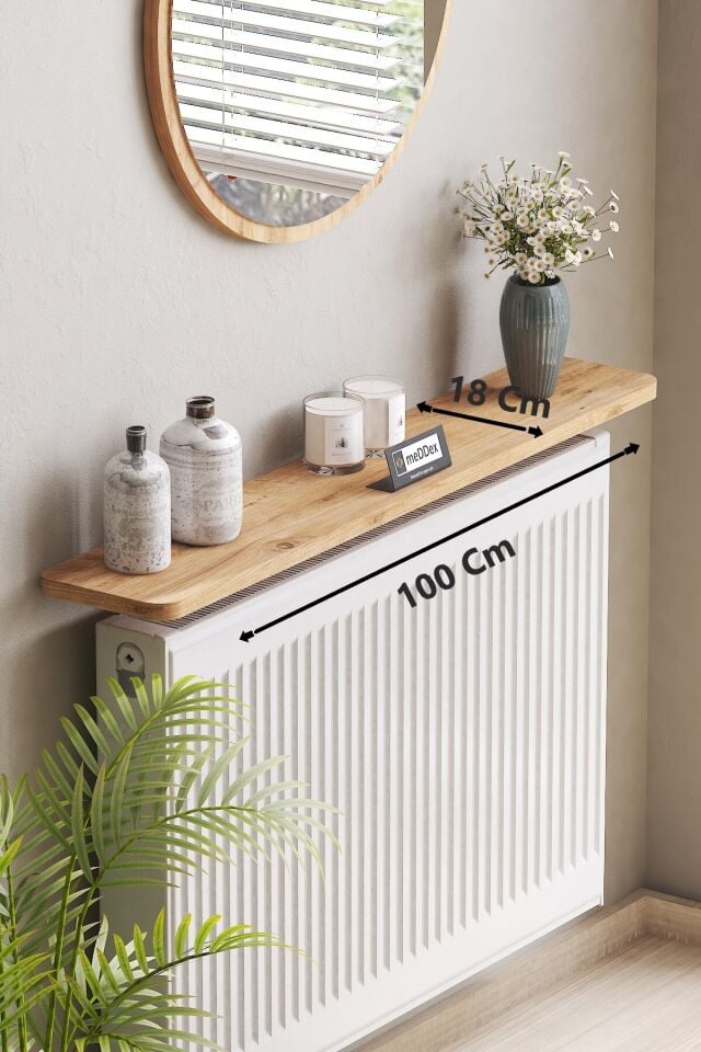 Petek Üstü Uçan Raf Montajsız - Tak Çıkar 100x18 Çam Desen