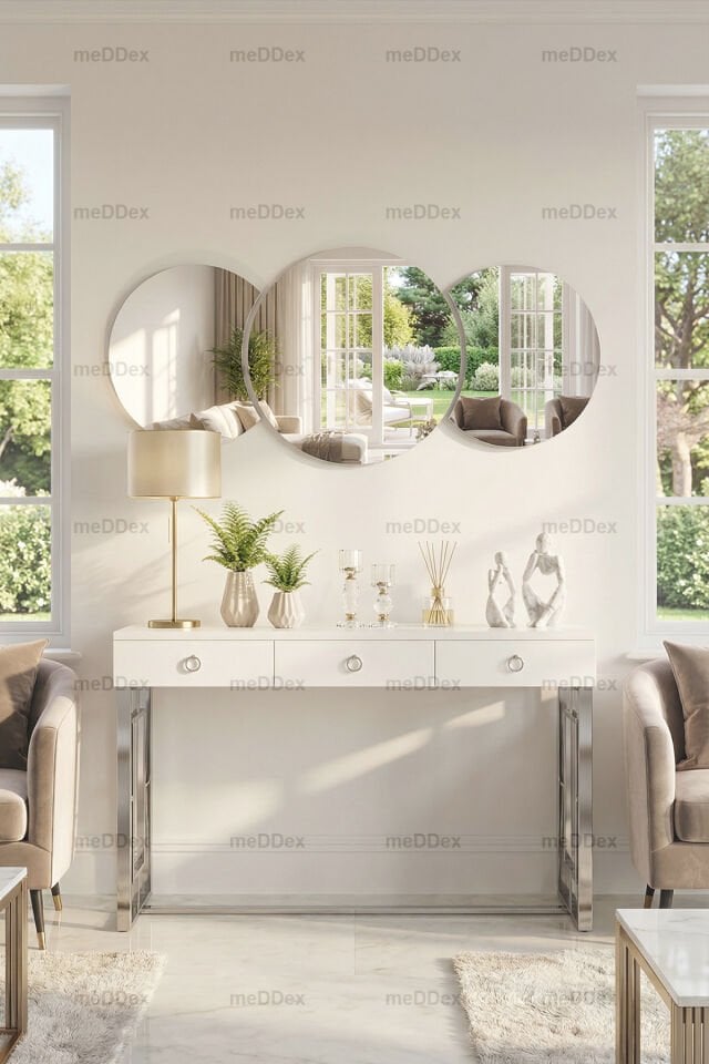 Dekoratif Duvar Salon Hol Makyaj Aynası 135x60 (3parça)