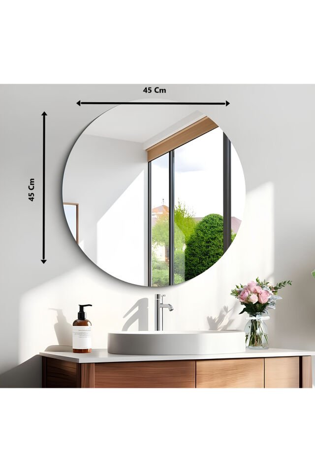 45 Cm Yuvarlak Ayna Dekoratif Ayna, Konsol Aynası, Hol Aynası, Dresuar Aynası Sade Aynalar