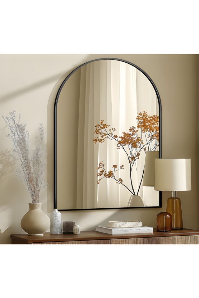 METAL ÇERÇEVELİ 60X90 SİYAH DEKORATİF AYNA