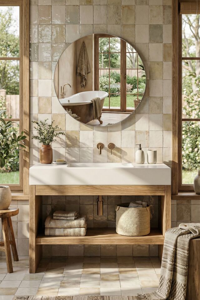 70 Cm Yuvarlak Banyo Antre Hol Koridor Makyaj Salon Aynası