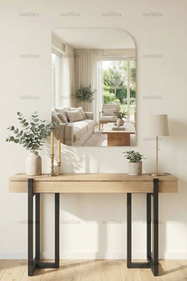 Dekoratif Duvar Salon Banyo Hol Koridor Makyaj Aynası 90x65