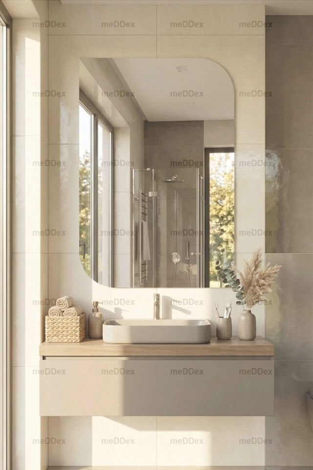 Dekoratif Duvar Salon Banyo Hol Koridor Makyaj Aynası 90x65