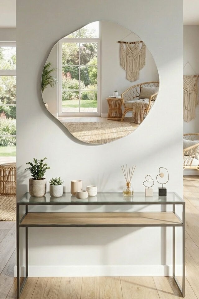 Asimetrik 70 Cm Banyo Antre Hol Koridor Salon Duvar Makyaj Aynası