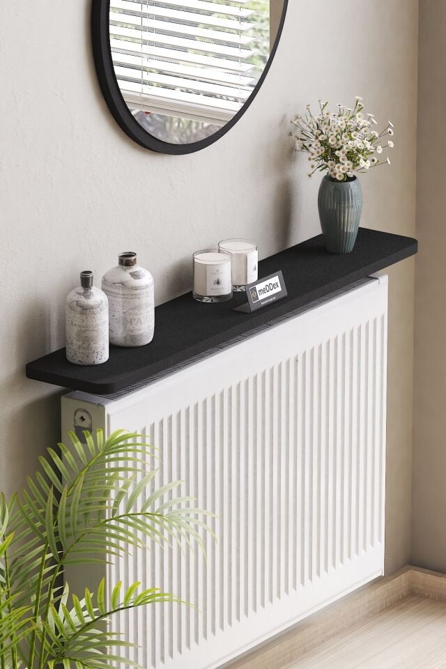 Petek Üstü Uçan Raf Montajsız - Tak Çıkar 80x18 Siyah Desen