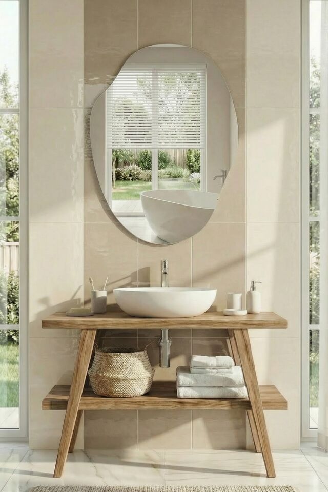 Asimetrik 70x50 Banyo Antre Hol Koridor Salon Duvar Makyaj Aynası